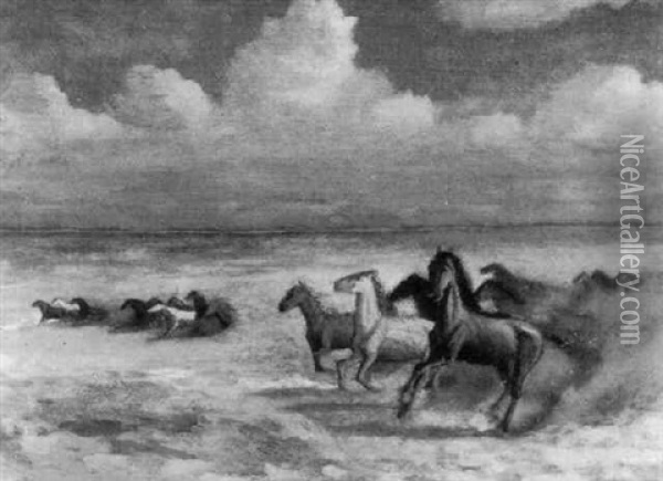 Pferde In Der Steppe Oil Painting - Kurt Scheele