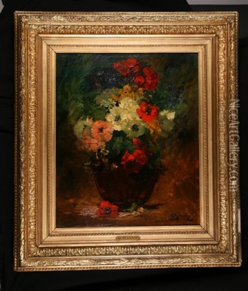 Bouquet D'anemones Dans Un Vase Oil Painting - Georges Jeannin
