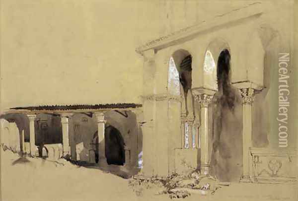 The Great Square at Torcello, 1850 Oil Painting - John Ruskin