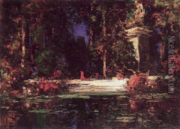 The Garden Oil Painting - Thomas Edwin Mostyn