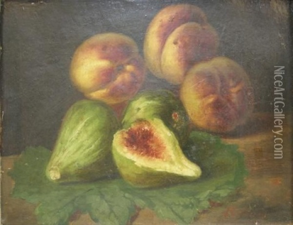 Still Life With Figs And Peaches Oil Painting - Francesco Malacrea