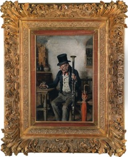 Der Oboenspieler Oil Painting - Hermann Kern