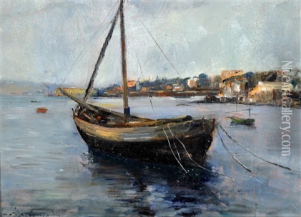 Barca Oil Painting - Luigi Crisconio