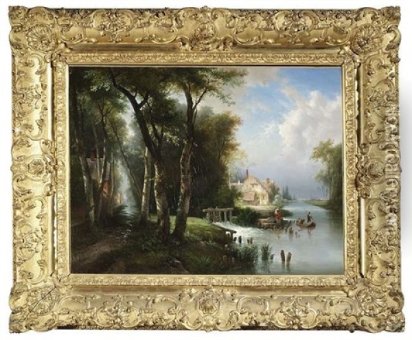 Le Canal De Guigne Oil Painting - Louis Etienne Watelet
