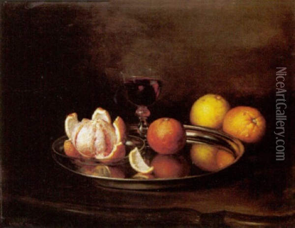 Stilleben Mit Orangen Oil Painting - Pal (Paul) Boehm