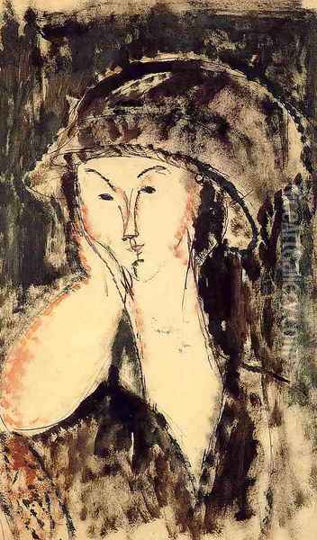 Beatrice Hastings Leaning on Her Elbow Oil Painting - Amedeo Modigliani