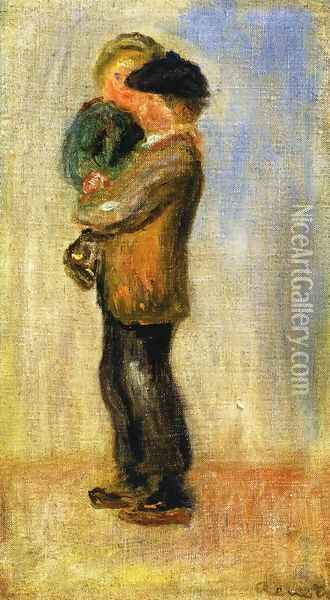 Man Carrying a Boy Oil Painting - Pierre Auguste Renoir