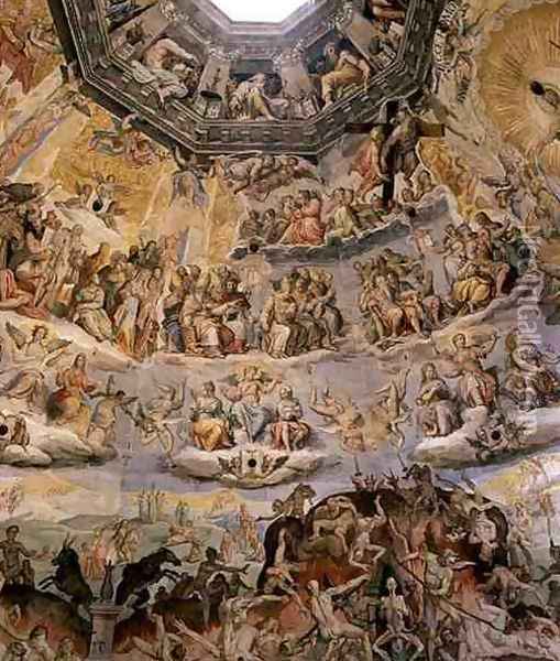 The Last Judgement, detail from the cupola of the Duomo, 1572-79 3 Oil Painting - Giorgio Vasari