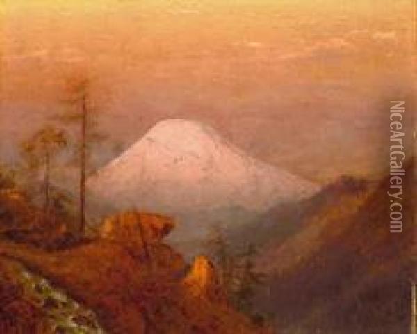 St. Helens From The Crow's Nest Oil Painting - William Samuel Parrott