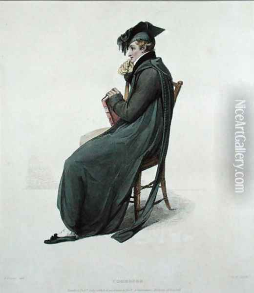Commoner, engraved by J. Agar, published in R. Ackermanns History of Oxford, 1813 Oil Painting - Thomas Uwins