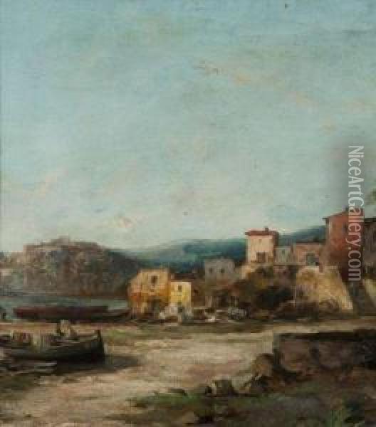 Vue D'un Port Oil Painting - Edmond Picard