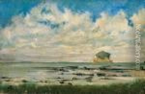 Bass Rock Da North Berwick (scozia) Oil Painting - Telemaco Signorini