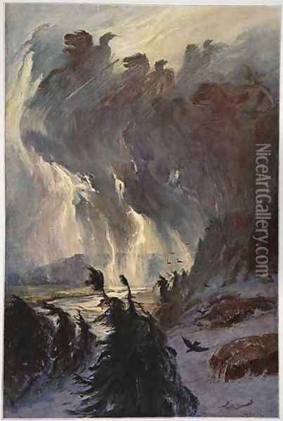 Ride of the Valkyries Oil Painting - Hermann Hendrich