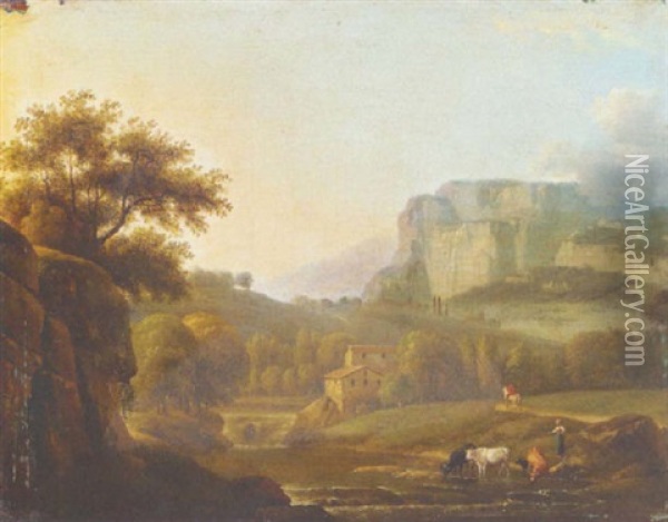 Paysage Montagneux Oil Painting - Alexandre Hyacinthe Dunouy