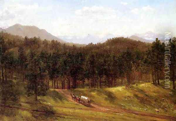 A Mountain Trail, Colorado Oil Painting - Thomas Worthington Whittredge