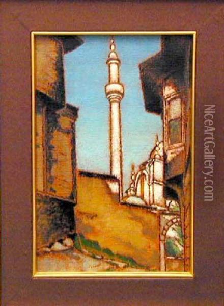 Meczet Sultanski - Valide W Konstantynopolu Oil Painting - Anna Harland-Zajaczowska