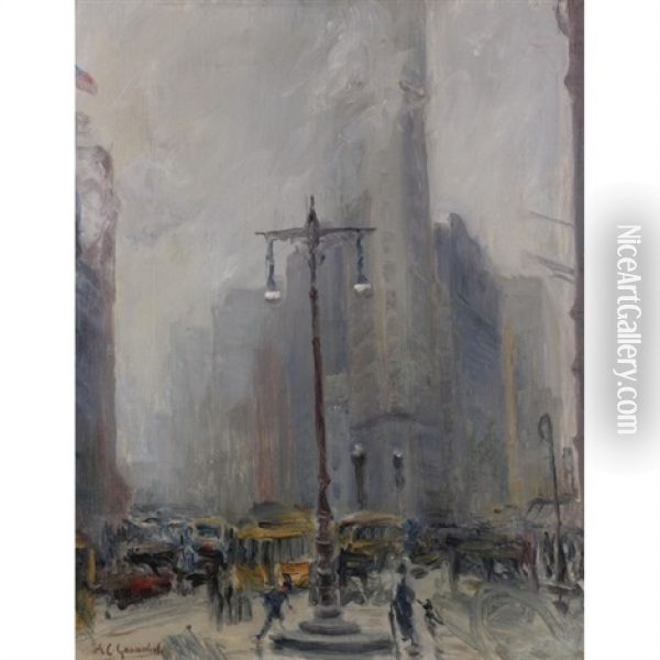 The Flatiron Building Oil Painting - Arthur Clifton Goodwin
