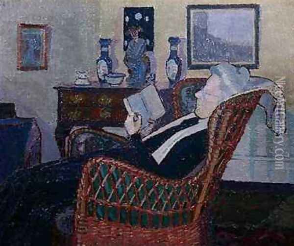 Interior with Artists Mother Oil Painting - Harold Gilman
