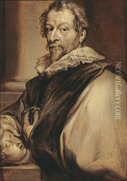 A Portrait Of The Painter Hendrik Van Balen Oil Painting - Sir Anthony Van Dyck