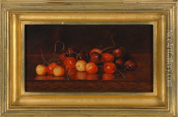 Still Life Of Cherries Oil Painting - Robert Spear Dunning