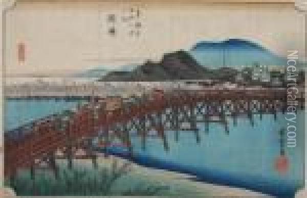 Okazaki Oil Painting - Utagawa or Ando Hiroshige