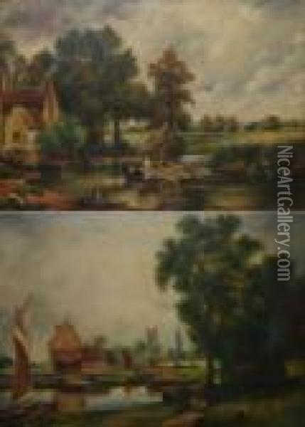 The Haywain; And One Other Oil Painting - John Constable