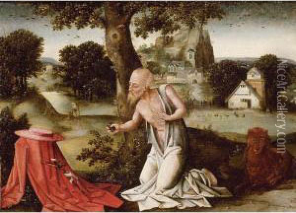 Landscape With The Penitent Saint Jerome Oil Painting - Joachim Patenir