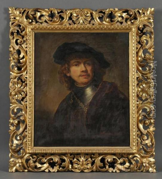 Self-portrait As A Young Man Oil Painting - Rembrandt Van Rijn