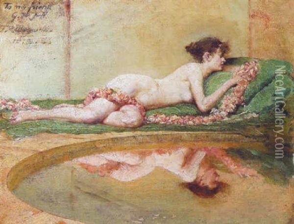 Reclining Nude Oil Painting - John Reinhard Weguelin