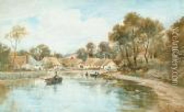 Rowing To The Village Oil Painting - Richard Harry Carter