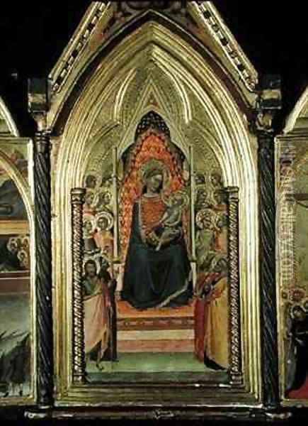 Triptych of the Virgin and Child Enthroned Oil Painting - Bernardo Daddi