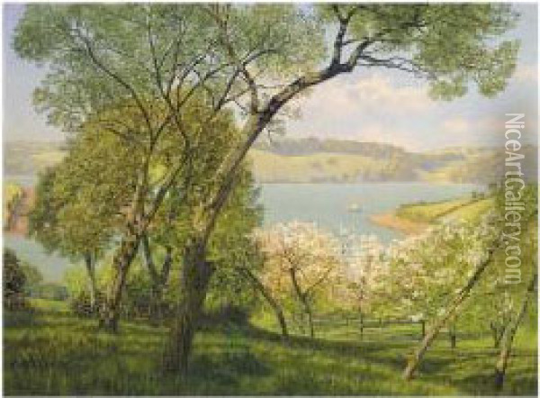 The River Dart Oil Painting - John Edward Brett
