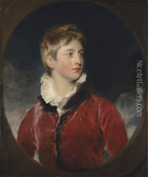 Portrait Of Frederick William Stewart, 4th Marquess Of Londonderry, When A Boy, In A Red Coat Oil Painting - Thomas Lawrence