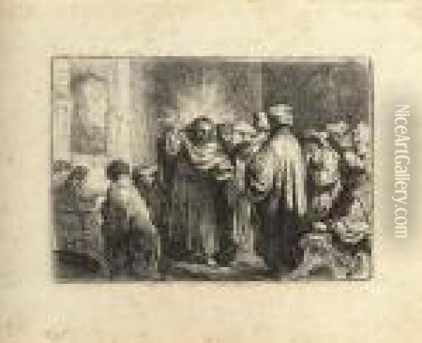 The Tribute Money (b., Holl. 68; H. 124) Oil Painting - Rembrandt Van Rijn