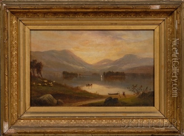 Sunrise At Lake George Oil Painting - Samuel W. Griggs