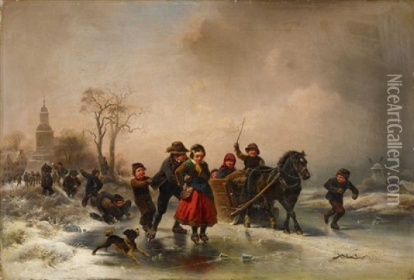 Das Eisvergnugen Oil Painting - Wilhelm Alexander Meyerheim