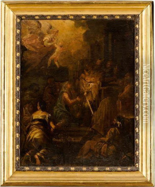 La Presentazione Al Tempio Oil Painting - Jacopo Bassano (Jacopo da Ponte)