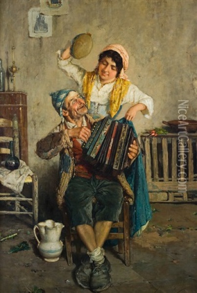 Les Musiciens Oil Painting - Fausto Giusto