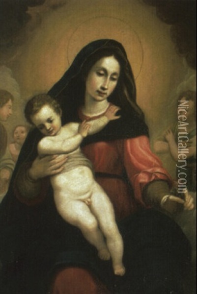 The Madonna And Child In Glory Oil Painting - Carlo Dolci