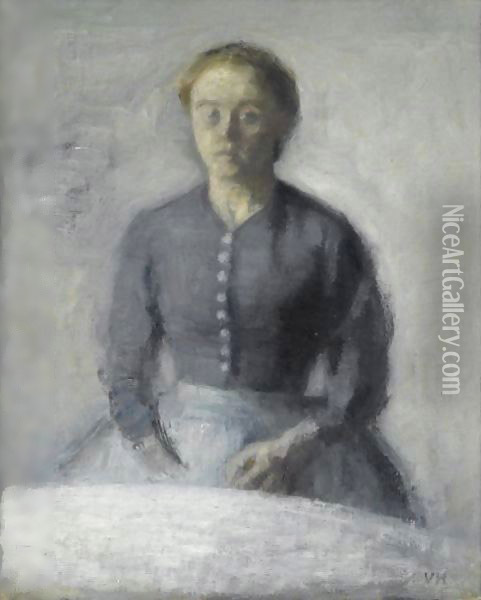 Portrat Af Ida (Portrait Of Ida) Oil Painting - Vilhelm Hammershoi
