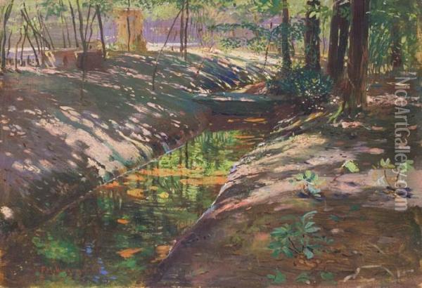 W Parku Oil Painting - Feliks M. Wygrzywalski