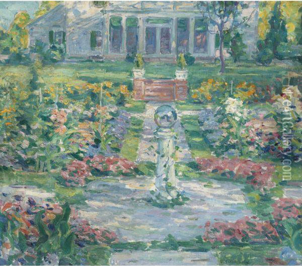New England Garden Oil Painting - Frank Townsend Hutchens