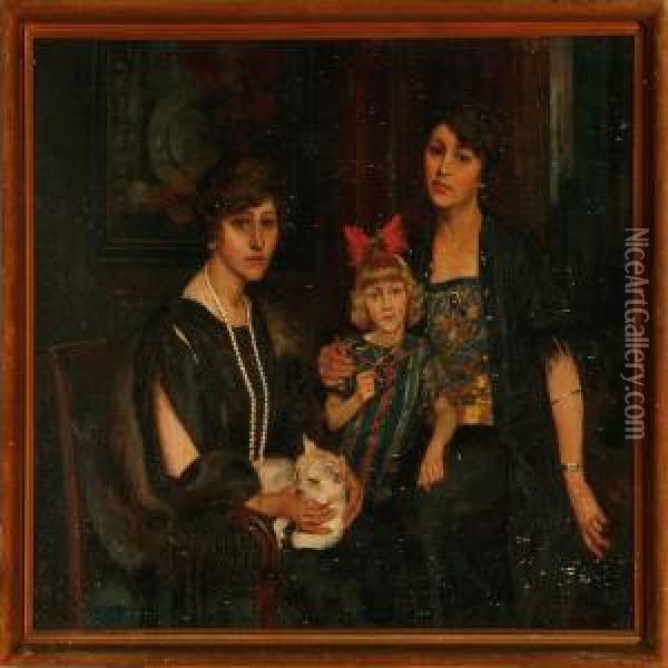 Three Generations Oil Painting - Paul Poetzsch