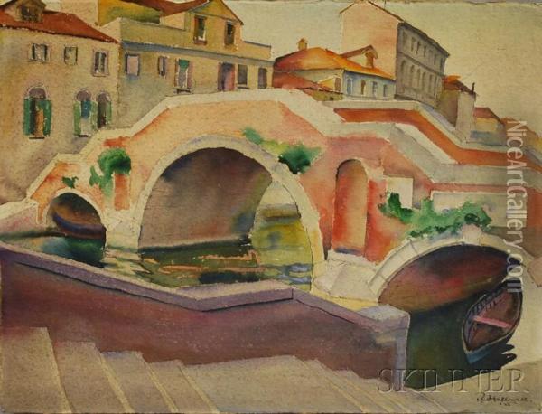 Ponte Tre Archi 
Venice Oil Painting - Robert Hallowell