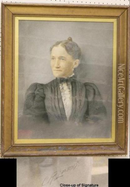Pastel Drawing Of A Latevictorian Woman Oil Painting - Charles Reuben Ryley
