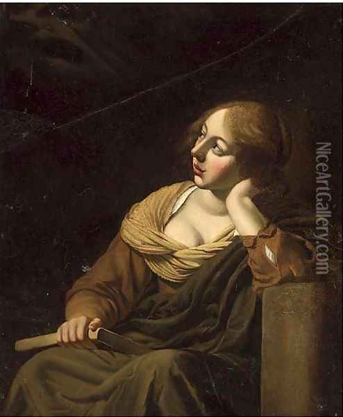 A girl looking up in adoration Oil Painting - Jan De Bray