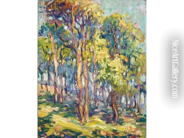Flowering Trees Landscape Oil Painting - Kathryn E. Bard Cherry