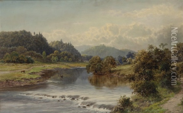 On The Severn Oil Painting - William Henry Mander