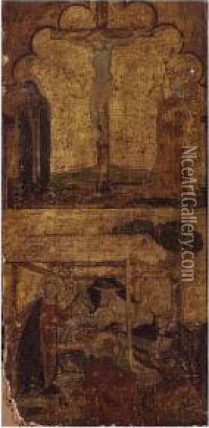 The Crucifixion And The Nativity Oil Painting - Bernardo Daddi