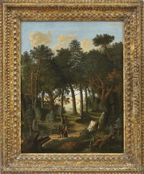 Waldlandschaft Oil Painting - Franz Roesel von Rosenhof